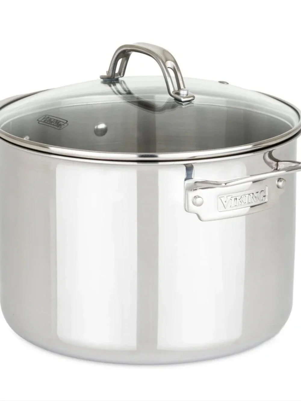 Viking 3-Ply Bonded Stainless Steel 8QT Stock Pot with Lid - Silver